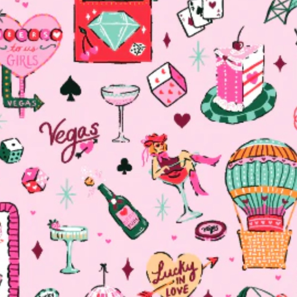 Printfresh Pink Short-Sleeve Viva Lad Vegas Eco-Satin Printed Pajama Set - Picture 4 of 4